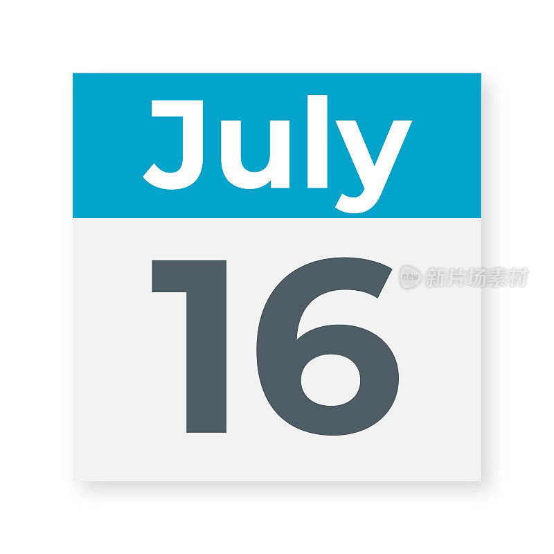 7月16日――日历页。矢量图