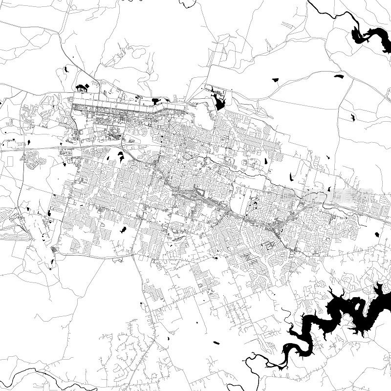 Killeen，德克萨斯州，美国矢量地图