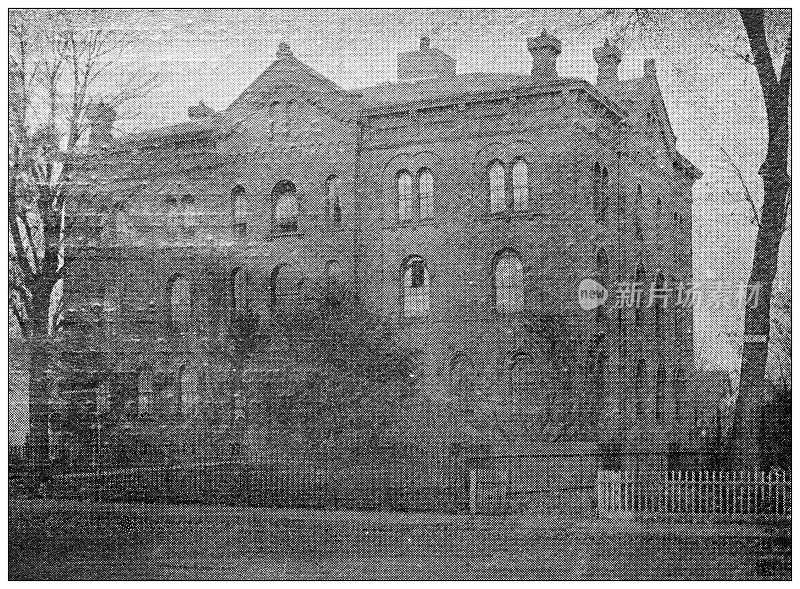 汉普顿县，马萨诸塞州:斯普林菲尔德，橡树街学校的古董图像