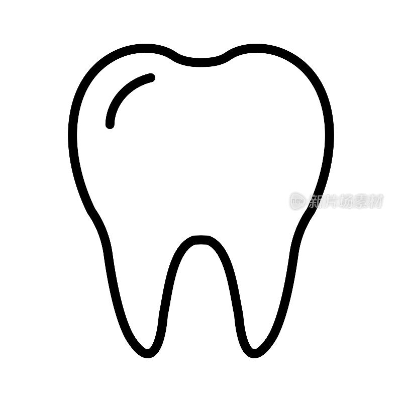 人类牙齿单线图标