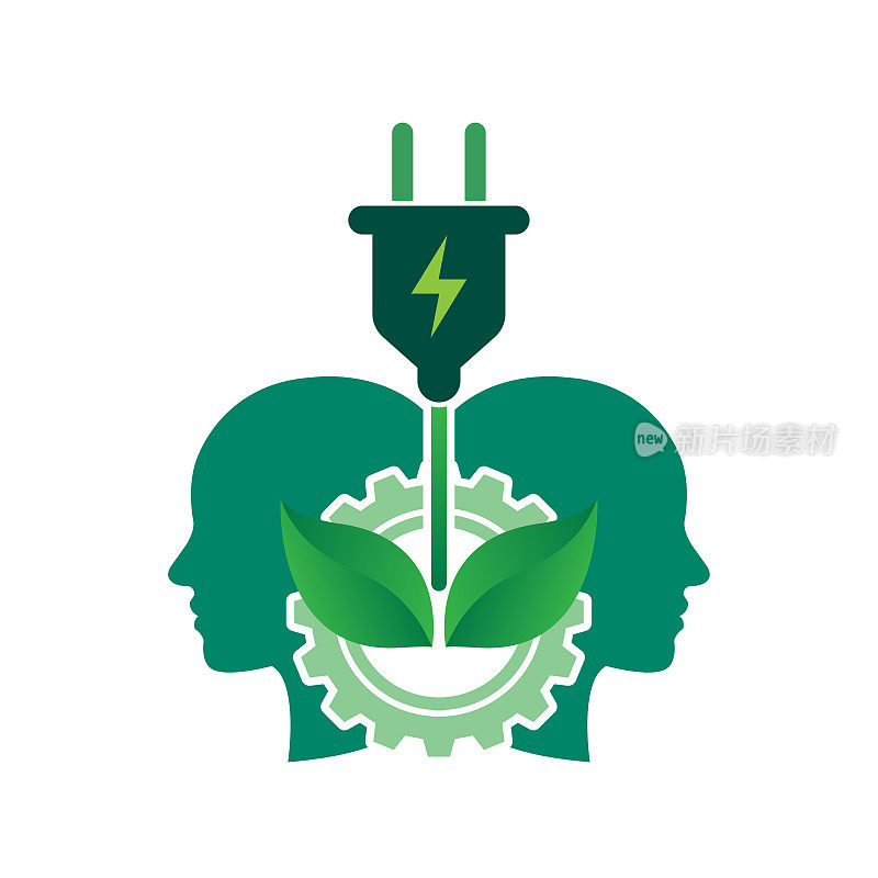 绿色生态能源图标概念