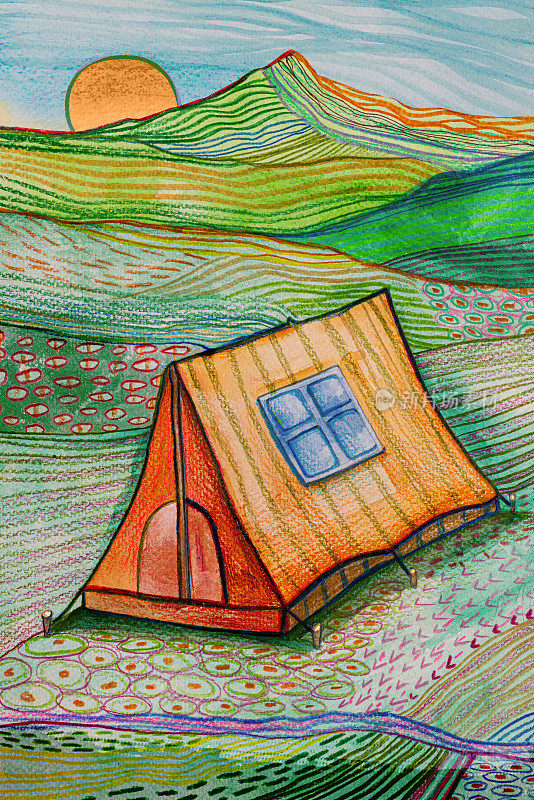 一个小露营帐篷