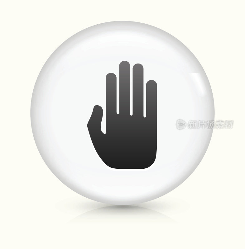 Palm图标上的白色圆形矢量按钮
