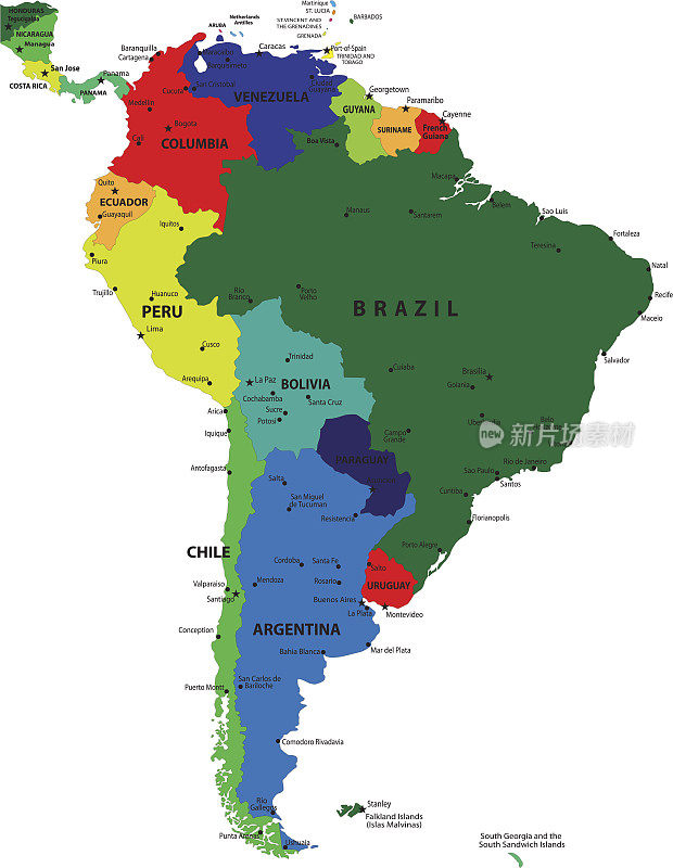 南美的政治地图