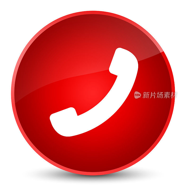手机图标优雅的红色圆形按钮