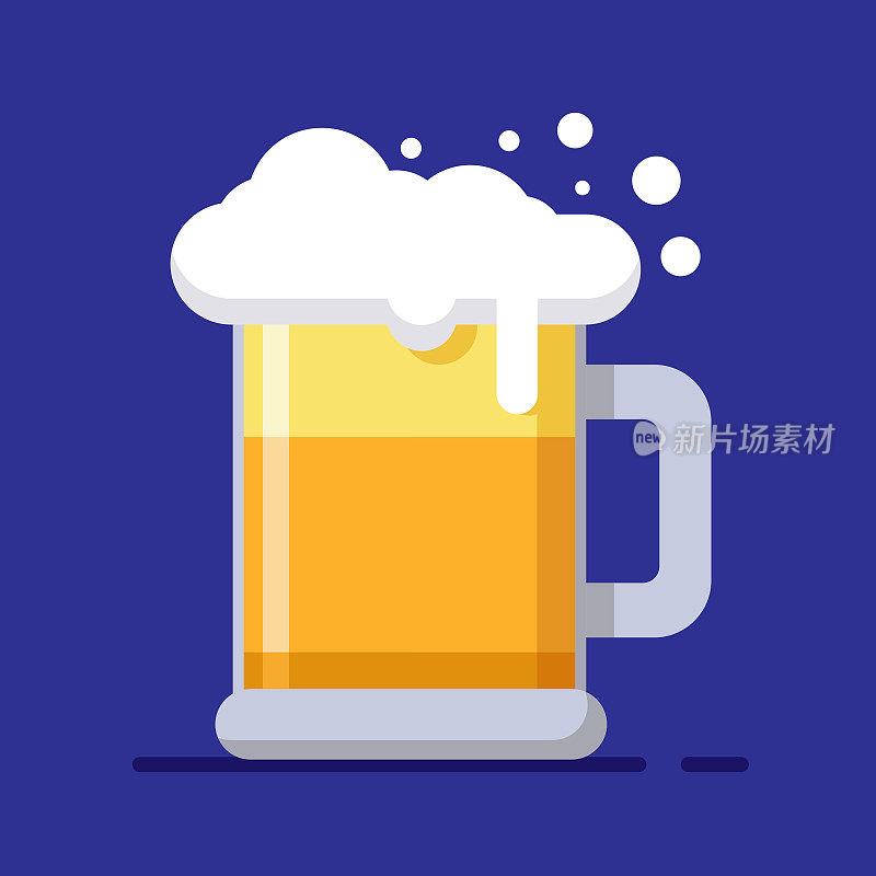 啤酒图标平面风格