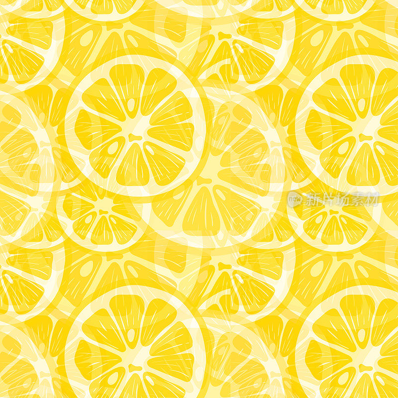 矢量无缝纹理的柠檬。