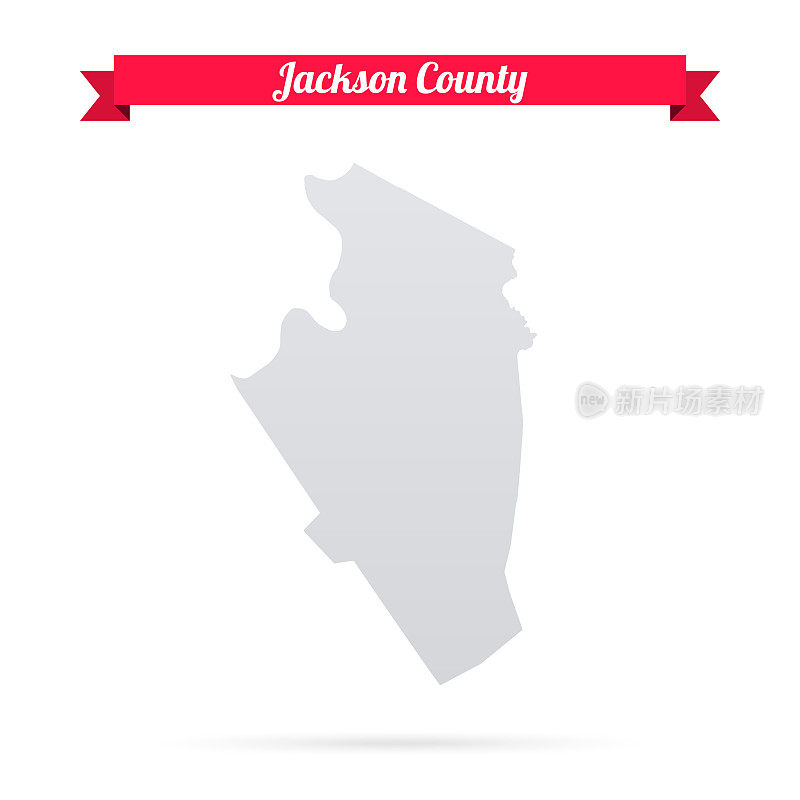 杰克逊县，西弗吉尼亚州。白底红旗地图