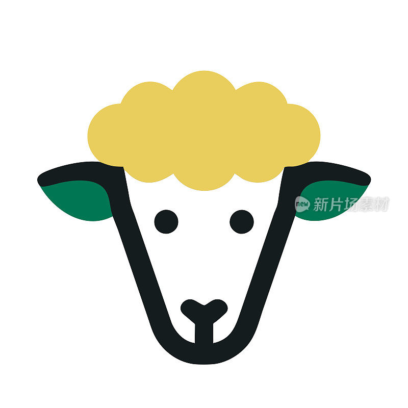 矢量绘制羊头图标。