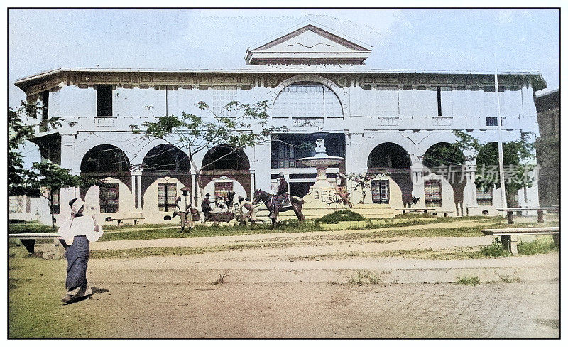 古色古香的黑白照片:菲律宾马尼拉东方酒店