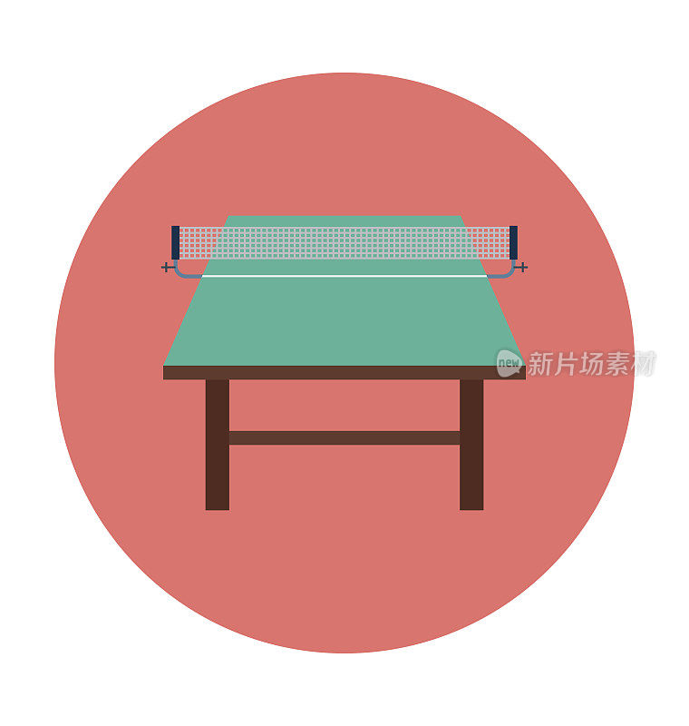 网球桌彩色矢量图标