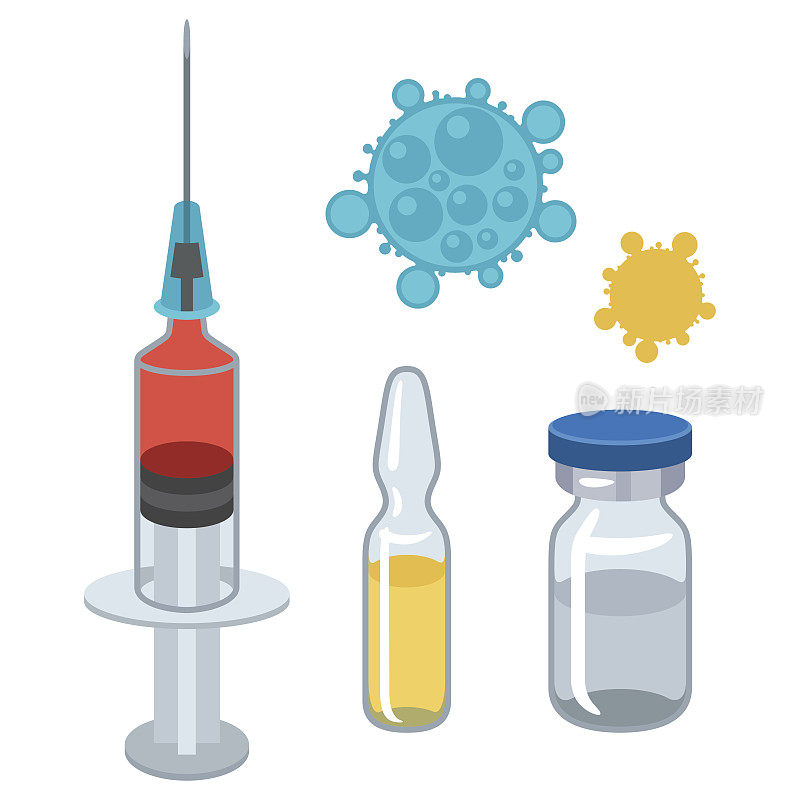 注射器和疫苗接种医疗工具套装