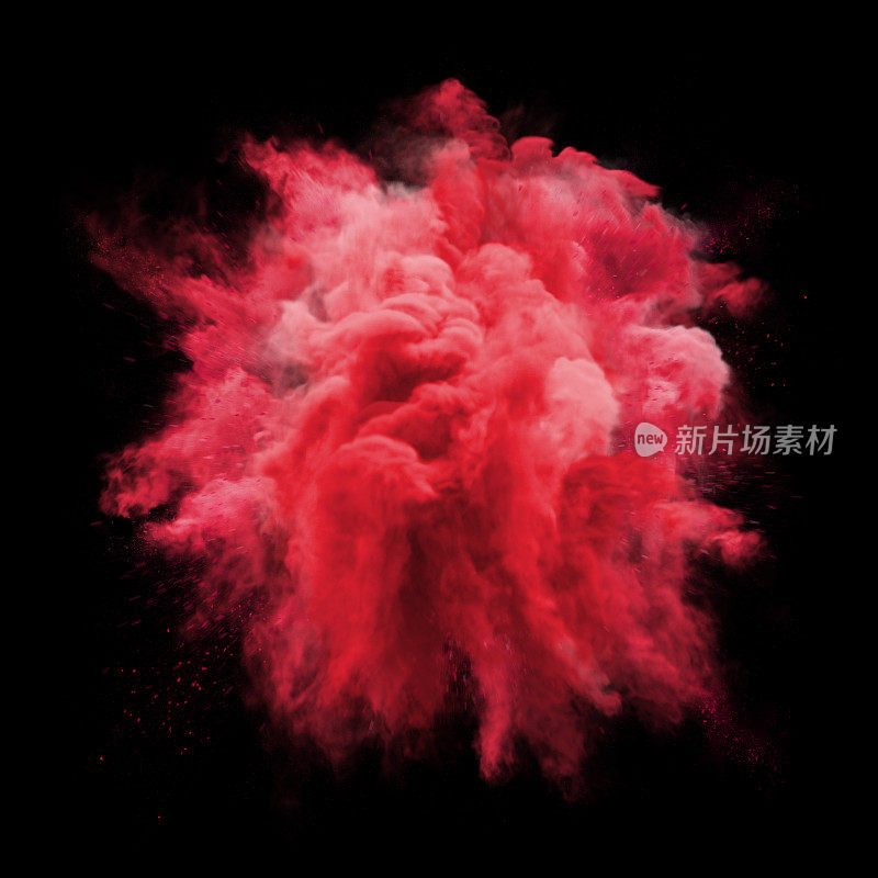 漆粉红色爆炸粒子尘埃云雾飞溅抽象纹理背景
