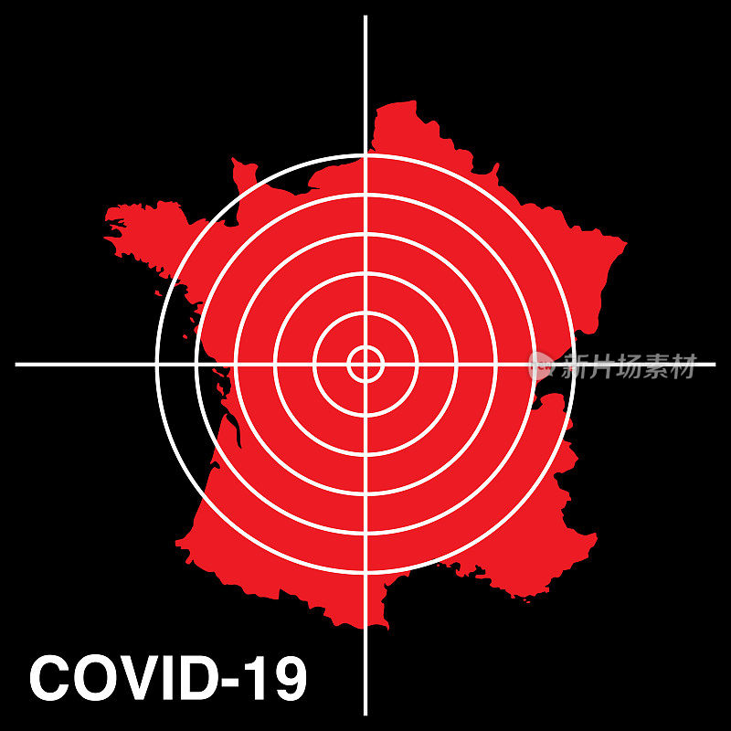 2019冠状病毒病法国目标地图图标
