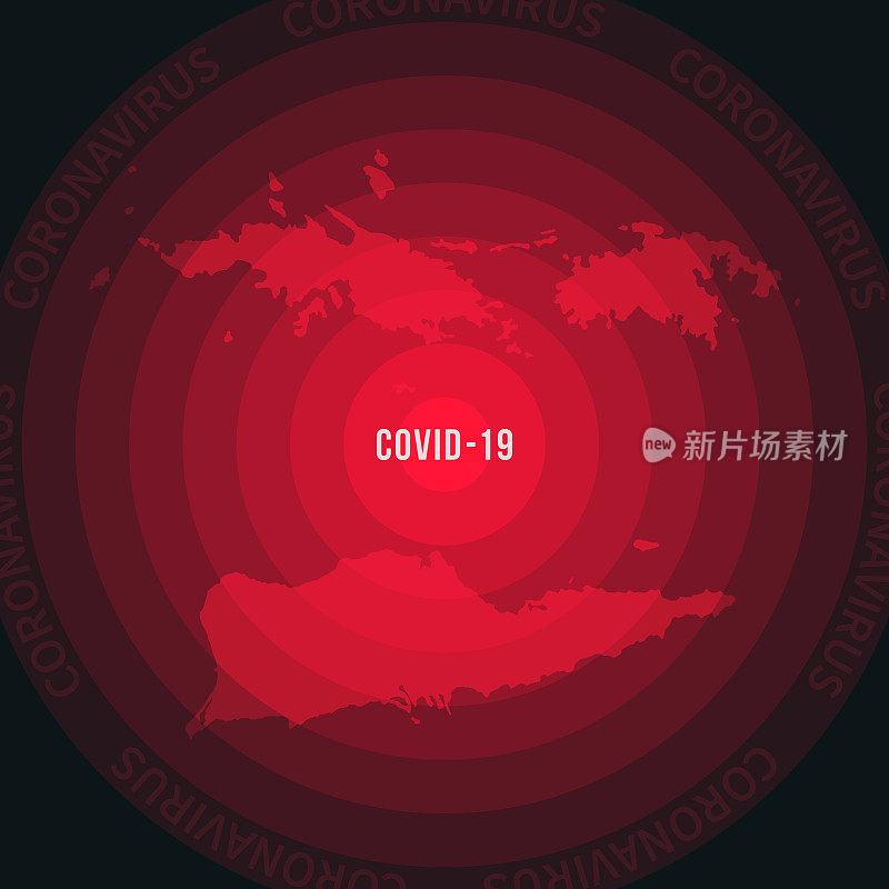 美属维尔京群岛COVID-19传播地图。冠状病毒爆发