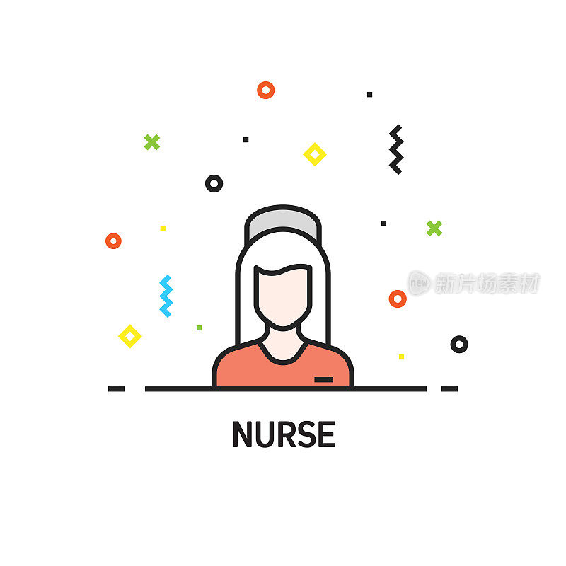 护士图标。医疗保健和医疗概念矢量插图