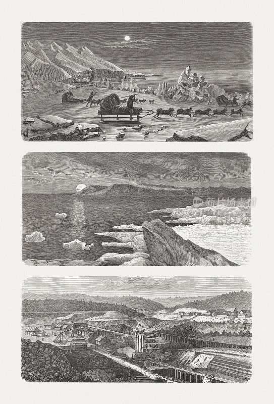 来自西伯利亚的印象，俄罗斯，木刻，出版于1893年