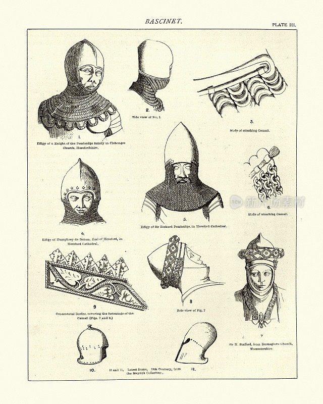 中世纪头盔的例子