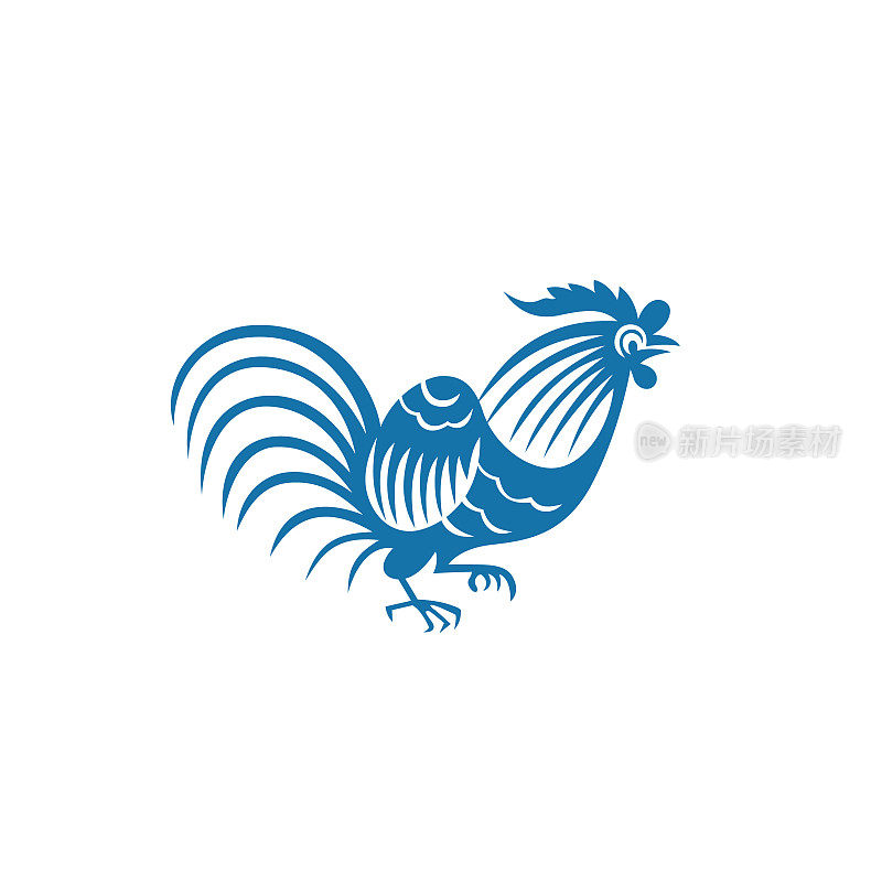 十二生肖鸡(中国剪纸图案)-02
