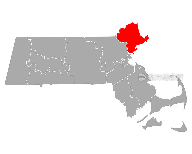 马萨诸塞州埃塞克斯的地图
