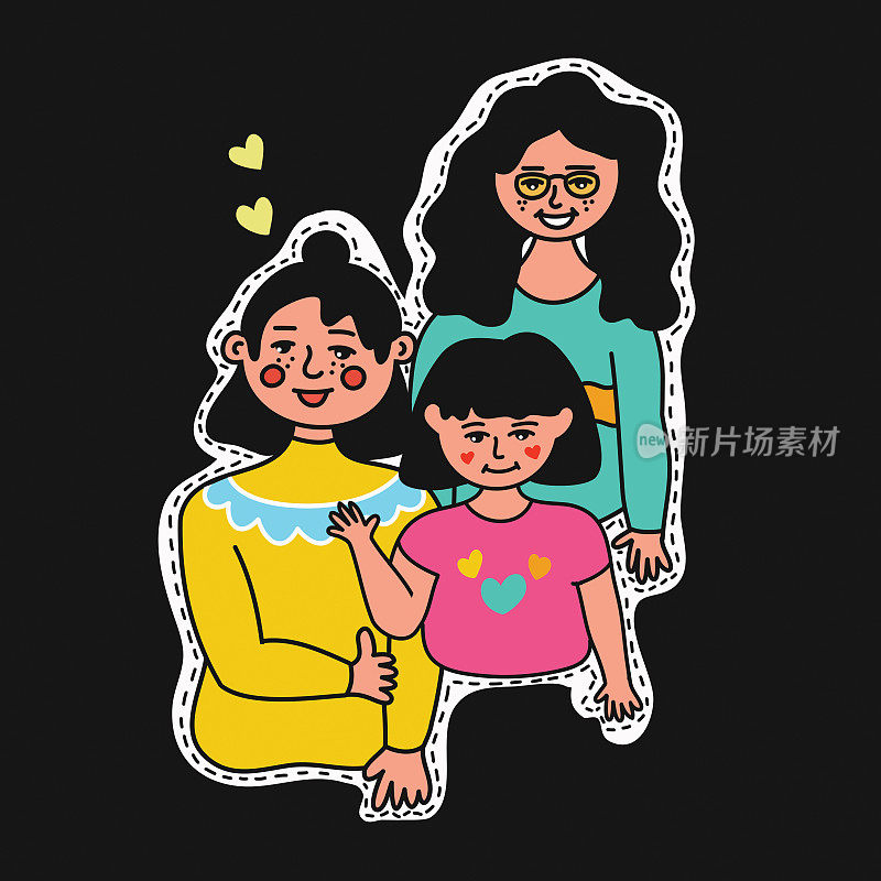 女孩权力概念矢量插图