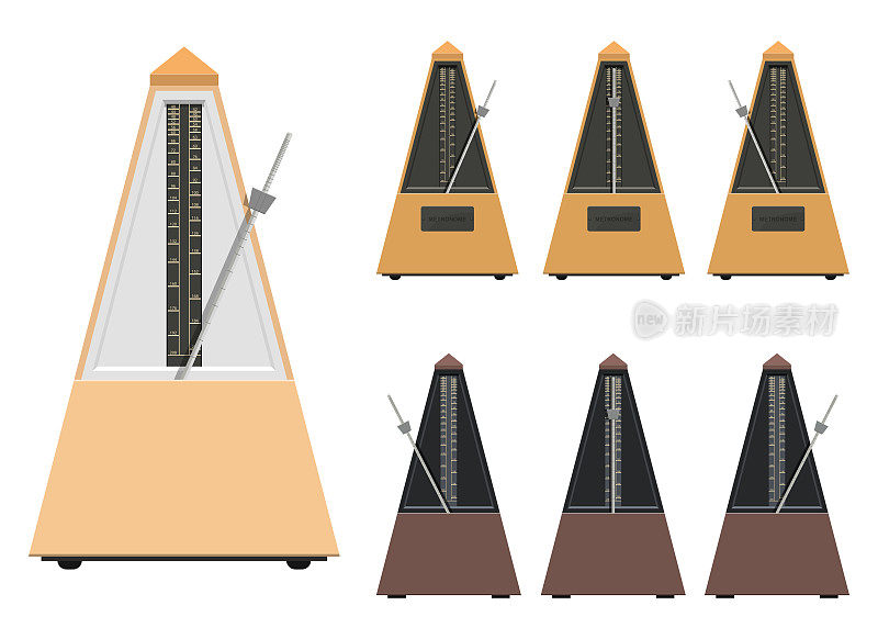 节拍器矢量设计插图孤立在白色背景上
