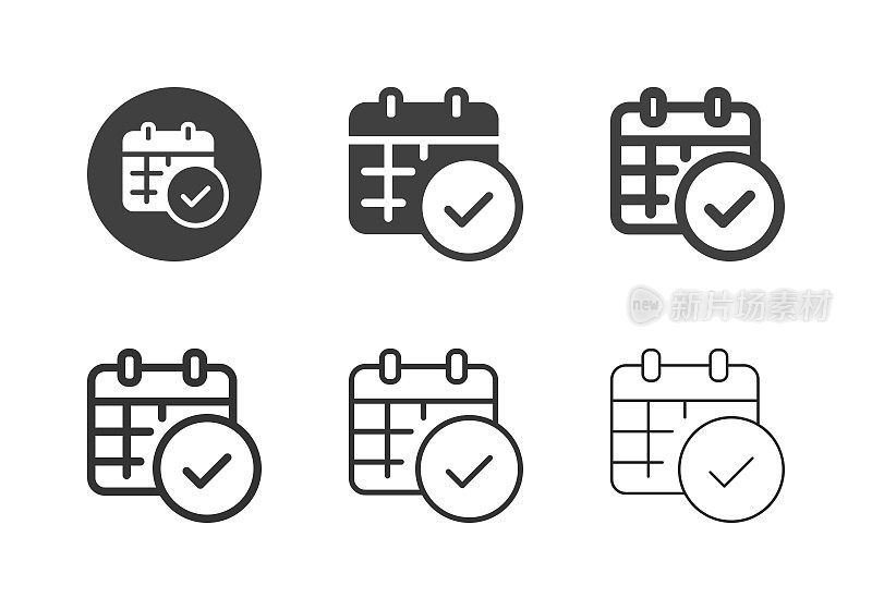 检查日历图标-多系列