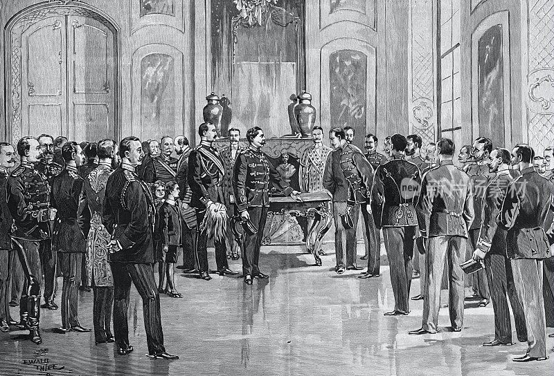 德国皇帝威廉二世在柏林接待奥地利耐力车手
