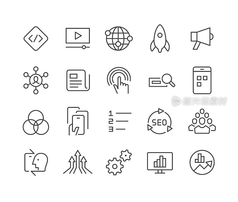 数字营销和互联网图标-经典系列