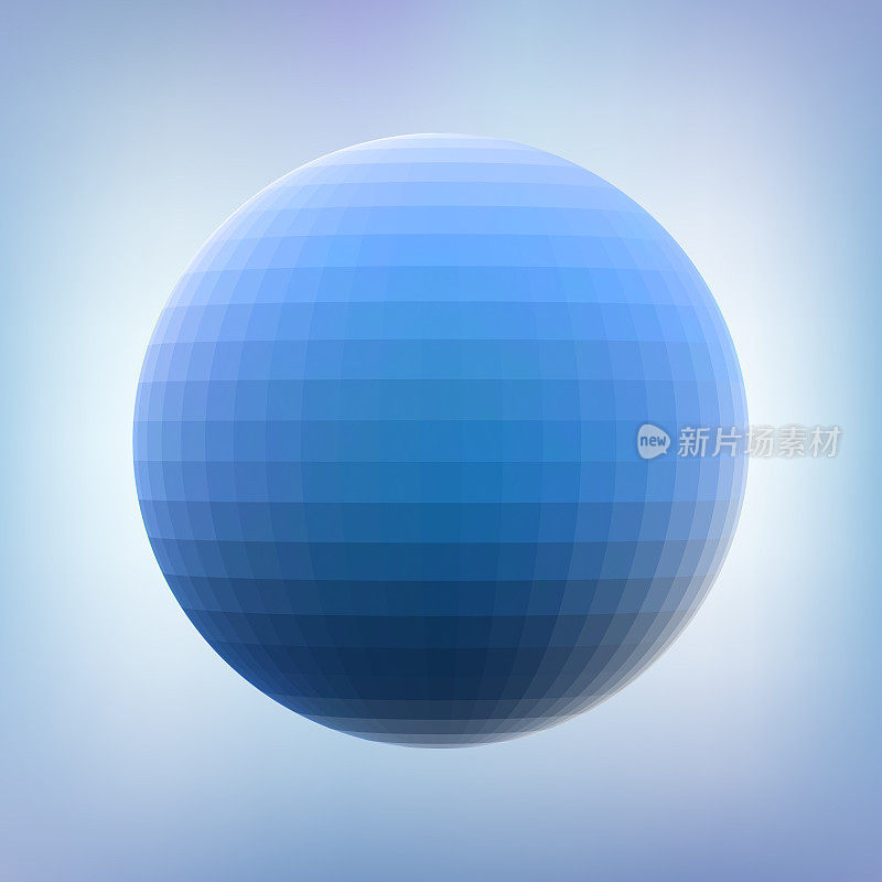 浅色背景上的蓝色球体。矢量图形