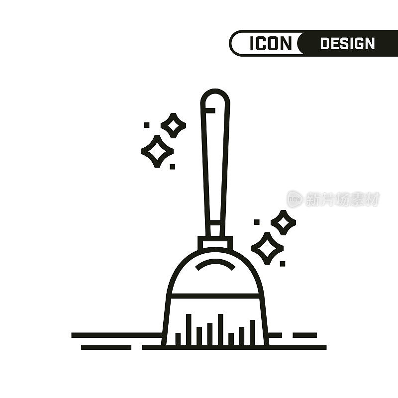 清洗线图标。单一的图标设计。多用途和编辑细线设计。