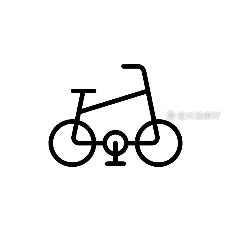自行车可编辑的行程线图标