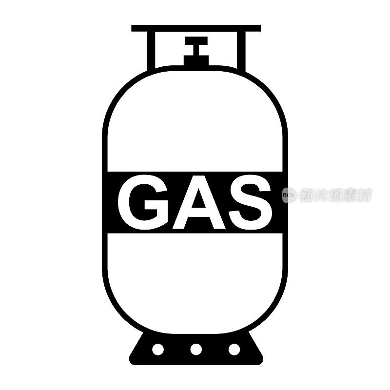 图标气瓶，丙烷气罐轮廓，液化石油气罐标志