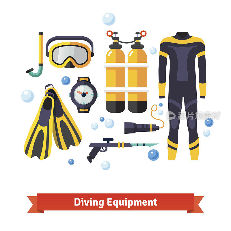 潜水设备图标集