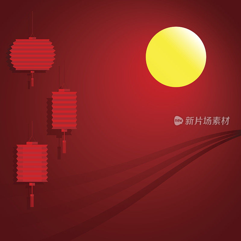 中国中秋节的纸灯笼