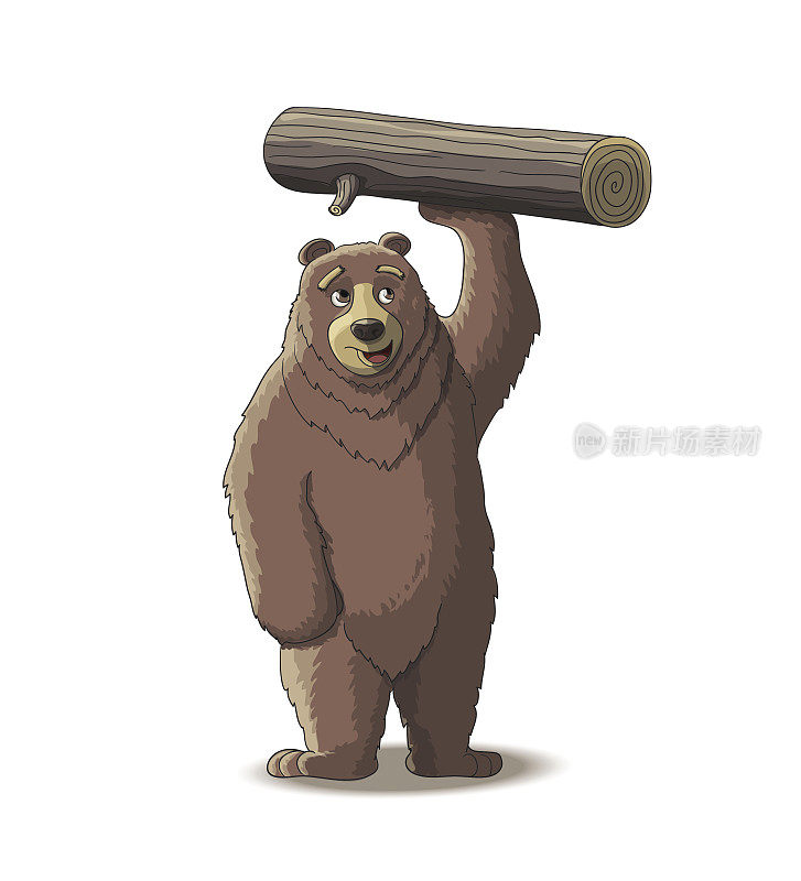 棕熊扛木头