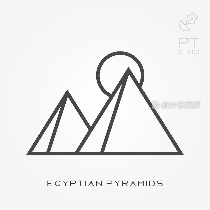 线条图标埃及金字塔