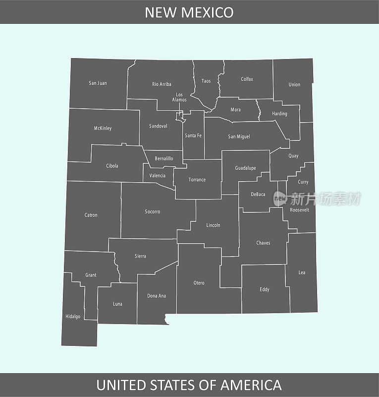 新墨西哥县地图