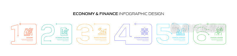 经济和金融概念信息图模板，元素和图标。简单的矢量信息图设计