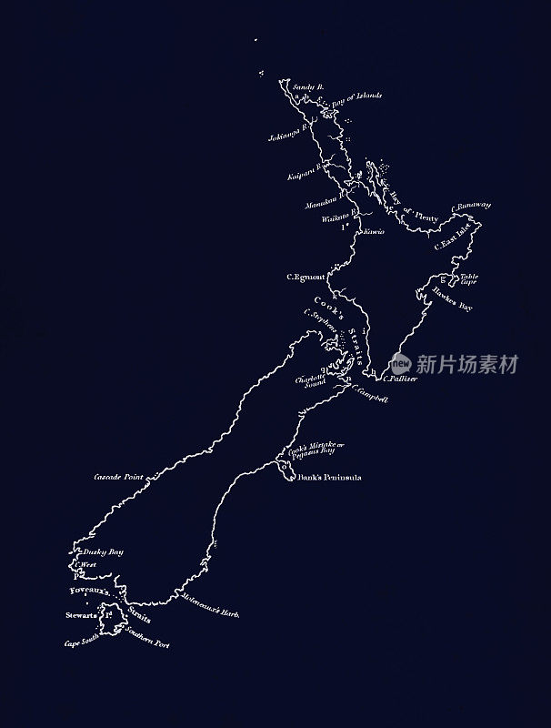 新西兰古玩地图蓝版