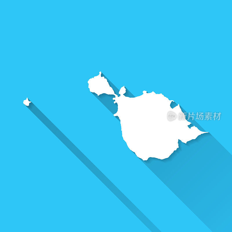 赫德岛和麦当劳岛地图与长阴影在蓝色的背景-平面设计