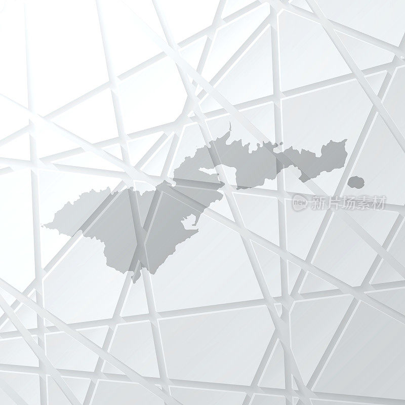 美属萨摩亚地图与网状网络在白色背景