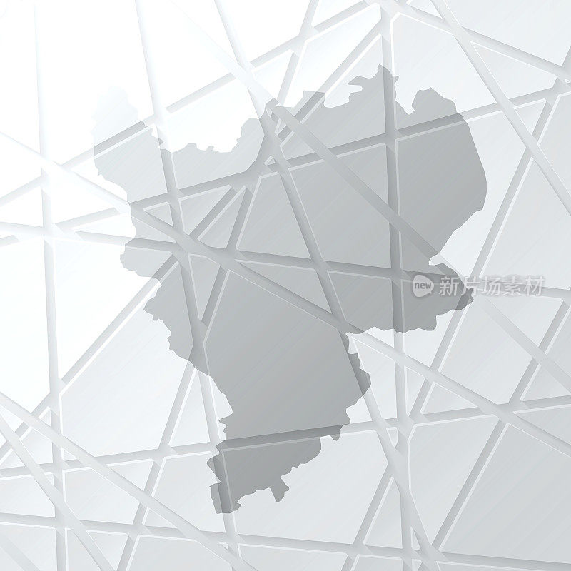 东米德兰兹地图与网状网络的白色背景