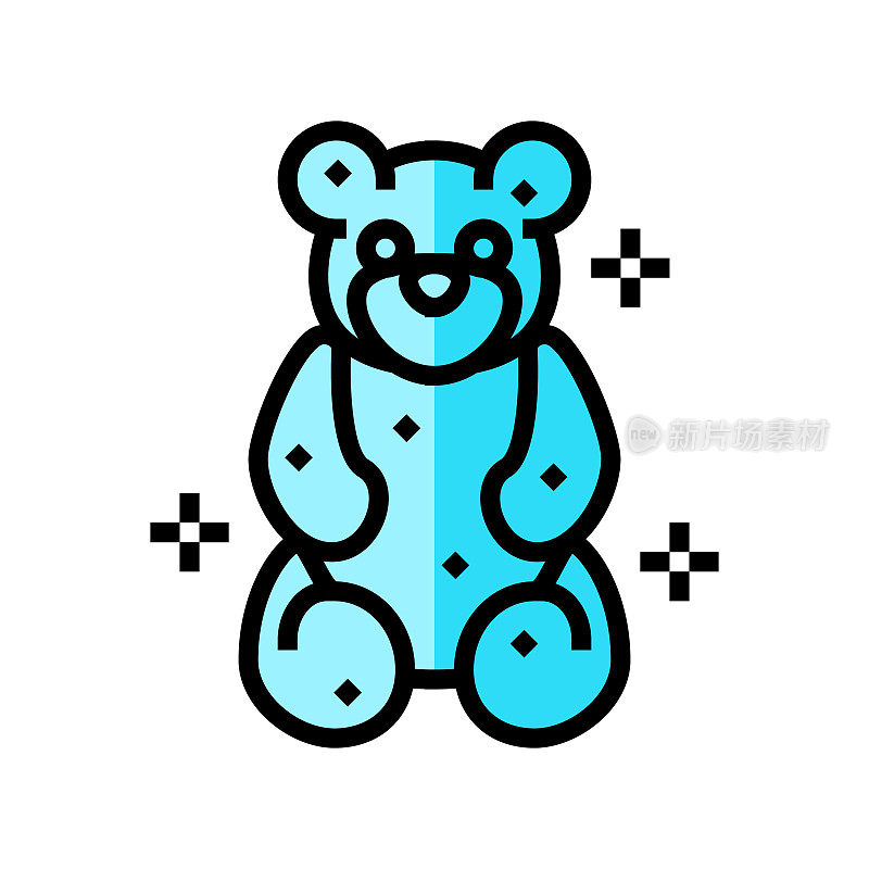 果冻熊糖果软糖彩色图标矢量插图
