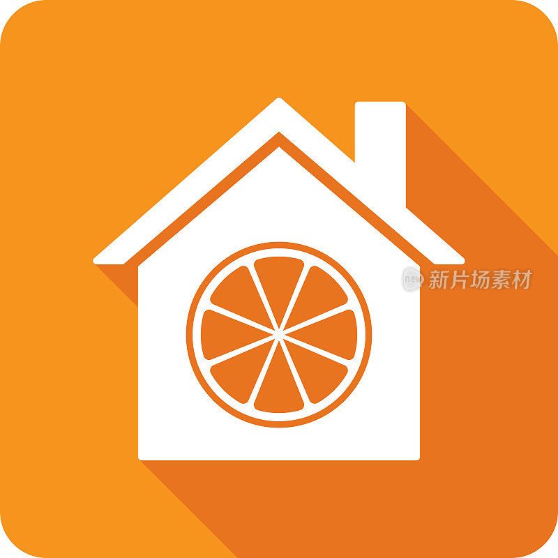 房子橘片图标剪影