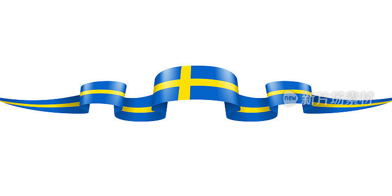瑞典国旗丝带。瑞典国旗头长旗。矢量股票插图