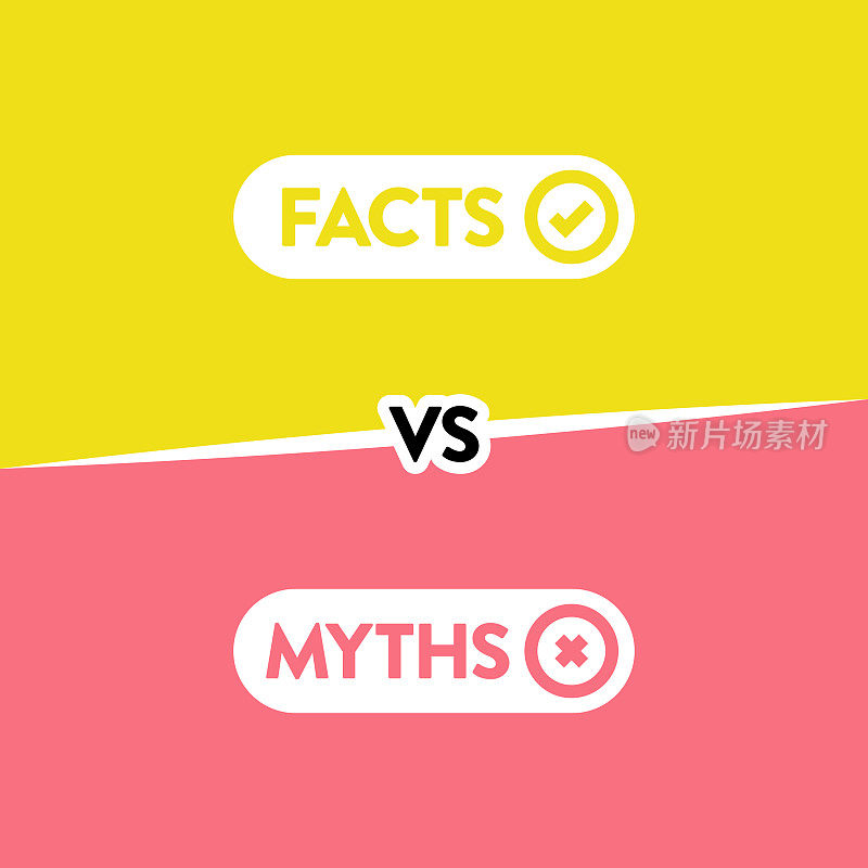 事实vs神话横幅矢量设计。