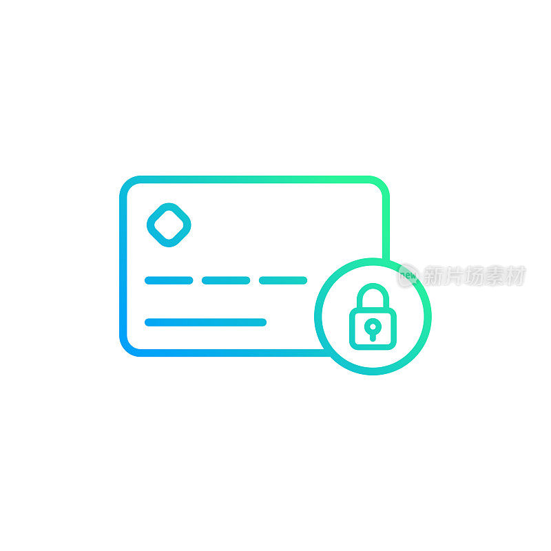 安全支付梯度线图标。Icon适用于网页设计、移动应用、UI、UX和GUI设计。