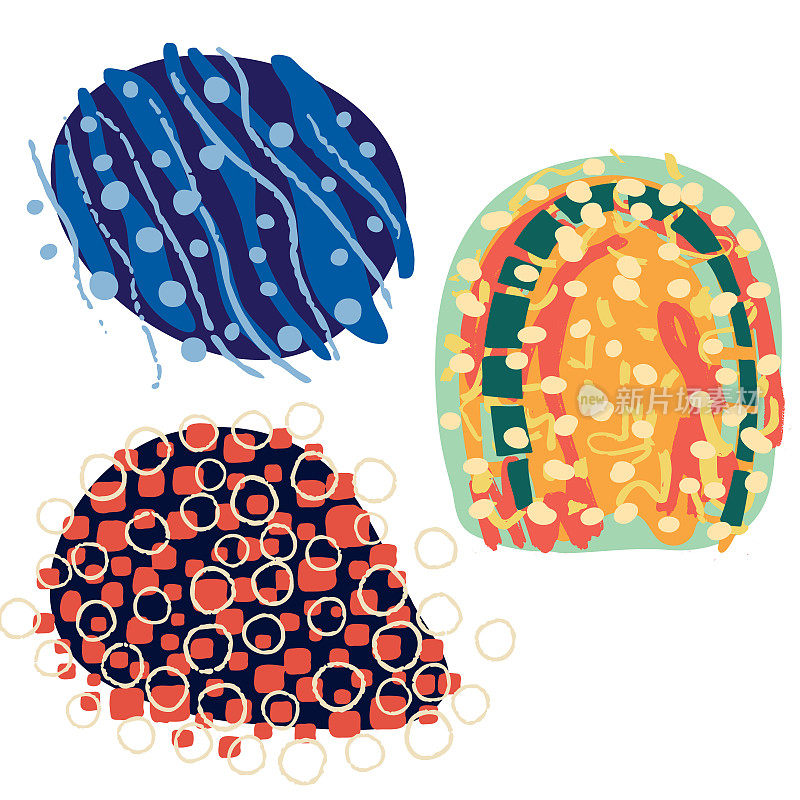 透明背景上的抽象设计元素