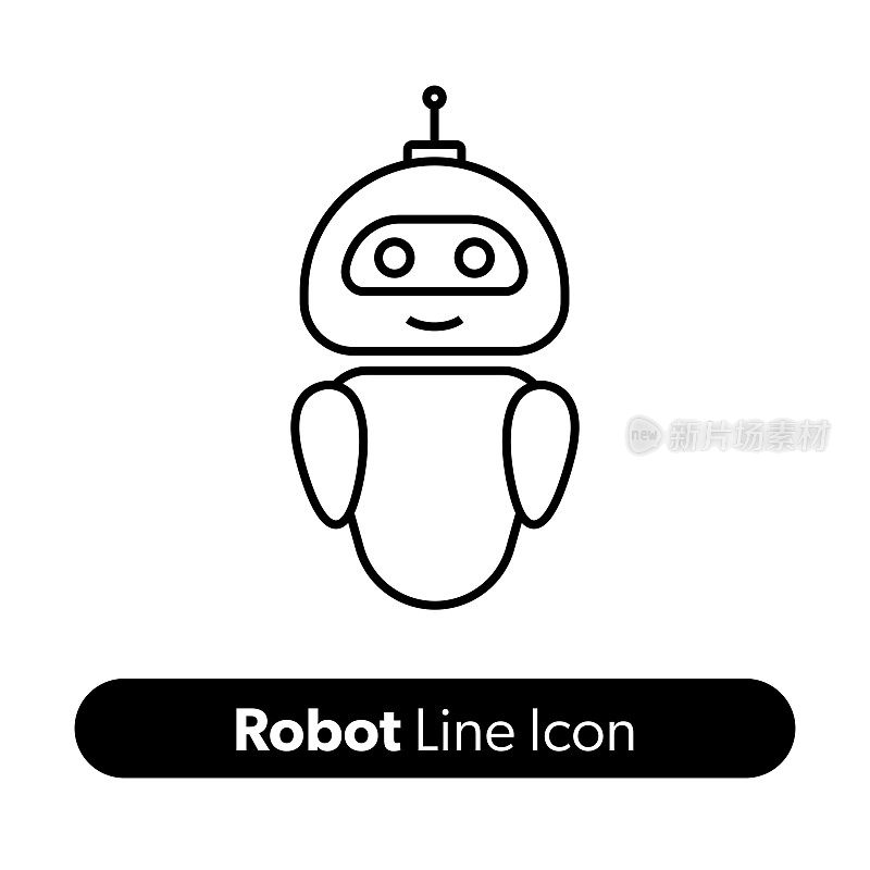 机器人线路图标。可编辑的描边矢量图标。